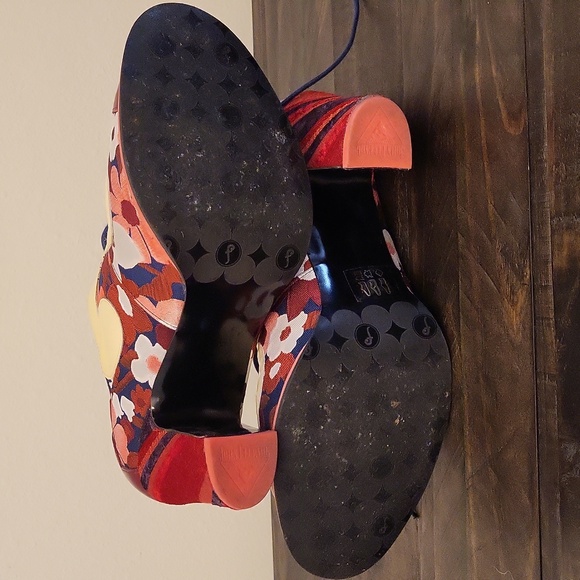 John Fluevog Attic Bahiana Floral Lace Up Heel Shoes - Picture 14 of 16